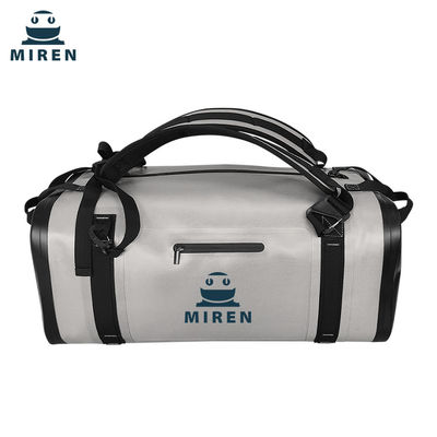 TPU Υλικό 50L Αδιάβροχη Τσάντα Duffel Ανοιχτό Γκρι Για Υπαίθρια Ταξίδια